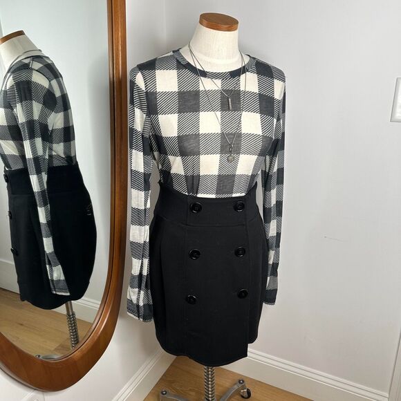 Proenza Schouler mod black mini skirt 60s retro - Picture 8 of 15